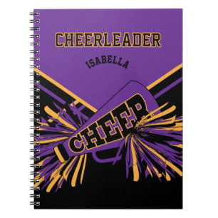 Voor een Cheerleader - Paars, goud en zwart Notitieboek