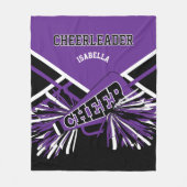 Voor een 📣 Cheerleader - Paars, wit en zwart Fleece Deken (Voorkant)