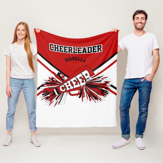 Voor een 📣 Cheerleader - Red, White en Black - Me Fleece Deken (In situ)