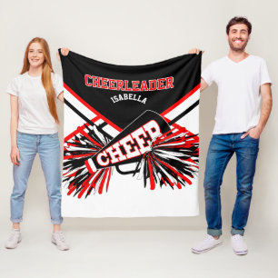 Voor een Cheerleader 📣 - Rood, wit en zwart Fleece Deken