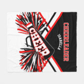 Voor een Cheerleader 📣 - Rood, wit en zwart Fleece Deken (Voorkant (Horizontaal))