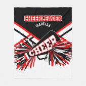 Voor een Cheerleader 📣 - Rood, wit en zwart Fleece Deken (Voorkant)