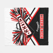 Voor een Cheerleader 📣 - Rood, wit en zwart Fleece Deken (Voorkant (Horizontaal))