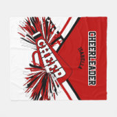 Voor een Cheerleader 📣 - Rood, wit en zwart Fleece Deken (Voorkant (Horizontaal))