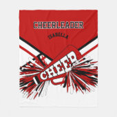 Voor een Cheerleader 📣 - Rood, Wit & Zwart Fleece Deken (Voorkant)