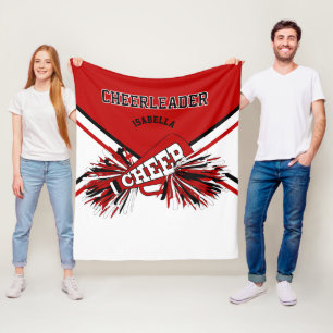 Voor een 📣 Cheerleader - Rood, Wit & Zwart - Med. Fleece Deken
