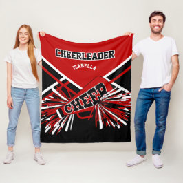 Voor een Cheerleader 📣 - Rood, zwart en wit Fleece Deken