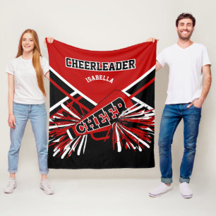 Voor een Cheerleader 📣 - Rood, zwart en wit Fleece Deken