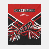 Voor een Cheerleader 📣 - Rood, zwart en wit Fleece Deken (Voorkant)