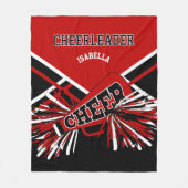 Voor een Cheerleader 📣- Rood, Zwart & Wit 2 Fleece Deken (Voorkant)