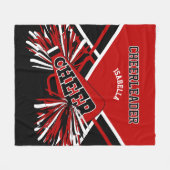 Voor een Cheerleader 📣- Rood, Zwart & Wit 2 Fleece Deken (Voorkant (Horizontaal))