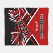 Voor een Cheerleader 📣 - Rood, Zwart & Wit Fleece Deken (Voorkant (Horizontaal))