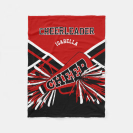 Voor een Cheerleader 📣 - Rood, Zwart & Wit Fleece Deken