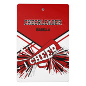 Voor een Cheerleader - Rood, Zwart & Wit Mini Klembord (Achterkant)