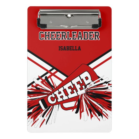 Voor een Cheerleader - Rood, Zwart & Wit Mini Klembord (Voorkant)