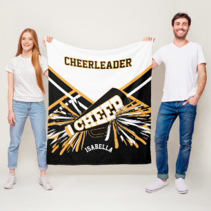 Voor een Cheerleader 📣 - White, Gold & Black Fleece Deken