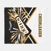 Voor een Cheerleader 📣 - White, Gold & Black Fleece Deken (Voorkant (Horizontaal))