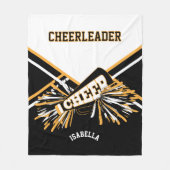 Voor een 📣 Cheerleader - White, Gold & Black Fleece Deken (Voorkant)