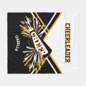Voor een 📣 Cheerleader - White, Gold & Black Fleece Deken (Voorkant (Horizontaal))