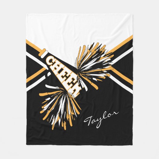 Voor een Cheerleader 📣 - White, Gold & Black - Sm Fleece Deken (Voorkant)