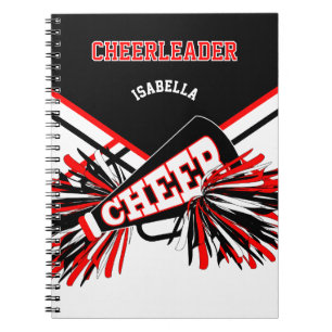 Voor een Cheerleader - zwart, wit en rood Notitieboek