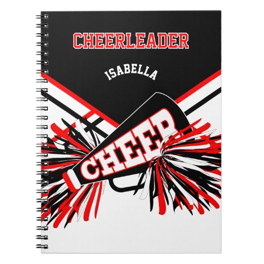 Voor een Cheerleader - zwart, wit en rood Notitieboek (Voorkant)
