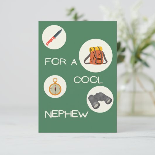 Voor een Cool Nephew Birthday Kaart Wild in openlu (Staand voorkant)