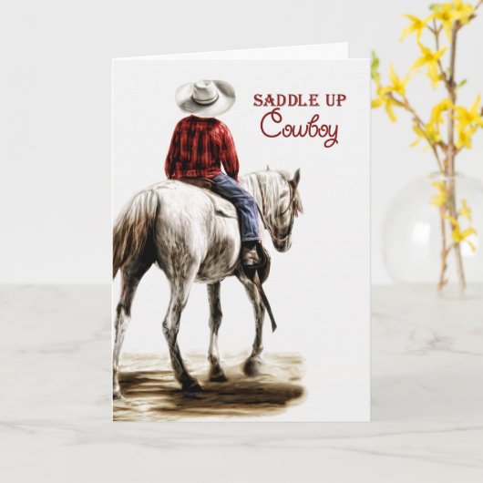 voor een Cowboy op zijn Westerne dag van de dag Kaart (Gele Bloem)