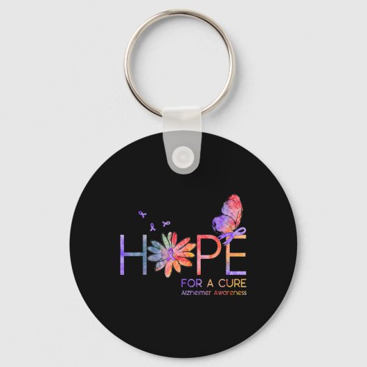 Voor een genezing Alzheimerheimer Awareness Gift Sleutelhanger (Voorkant)