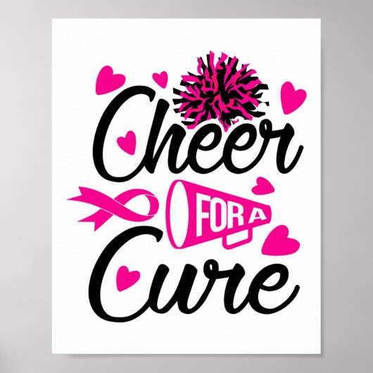 Voor een genezing van borstkanker bewustzijn poster (Voorkant)