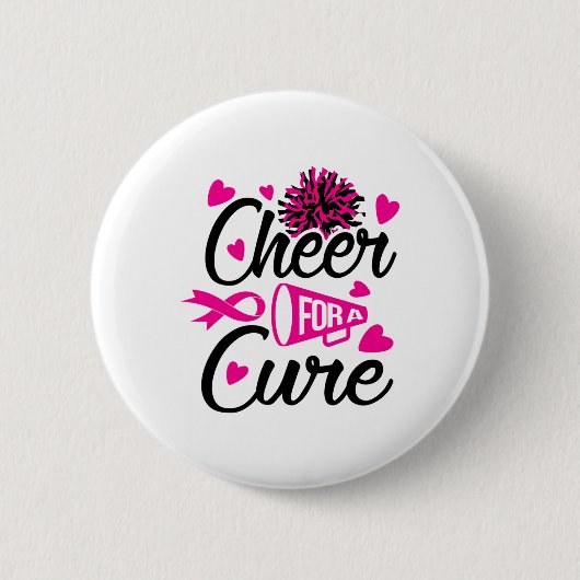 Voor een genezing van borstkanker bewustzijn ronde button 5,7 cm (Voorkant)