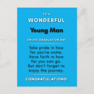 Voor een geweldige jonge man op zijn afstudeerdag  briefkaart