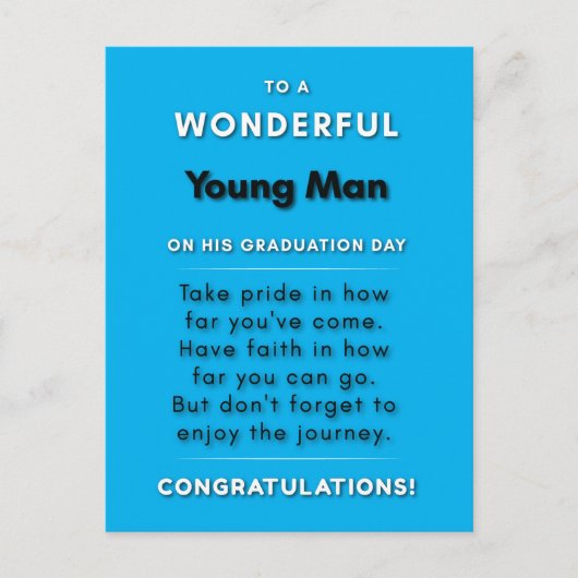Voor een geweldige jonge man op zijn afstuderen 2 briefkaart (Voorkant)