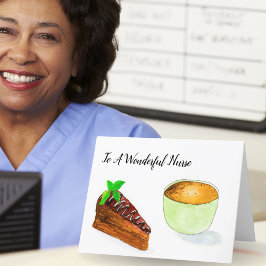 Voor een geweldige verpleegster met chocoladetaart bedankkaart