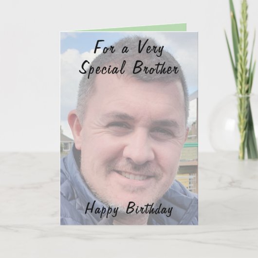 Voor een heel bijzondere broeder foto groene verja kaart (Voorkant)
