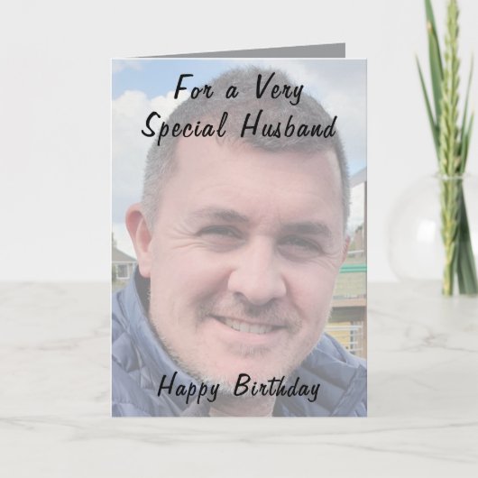 Voor een heel bijzondere man foto grijze verjaarda kaart (Voorkant)