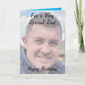 Voor een heel bijzondere papa foto blauwe verjaard kaart (Voorkant)