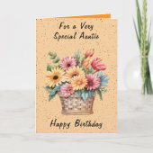 Voor een heel bijzondere tante bloemen oranje verj kaart (Voorkant)