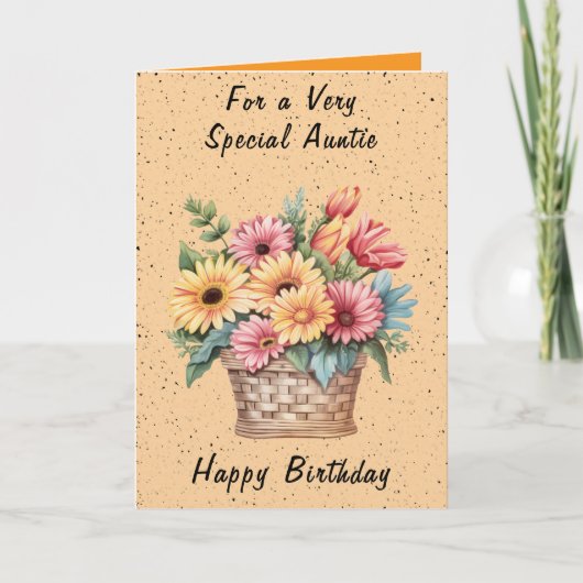 Voor een heel bijzondere tante bloemen oranje verj kaart (Voorkant)