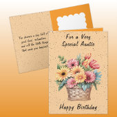 Voor een heel bijzondere tante bloemen oranje verj kaart