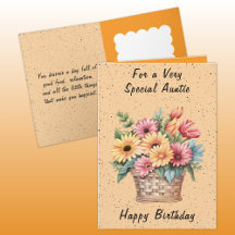 Voor een heel bijzondere tante bloemen oranje verj