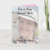 Voor een heel bijzondere vrouw foto roze verjaarda kaart (Voorkant)