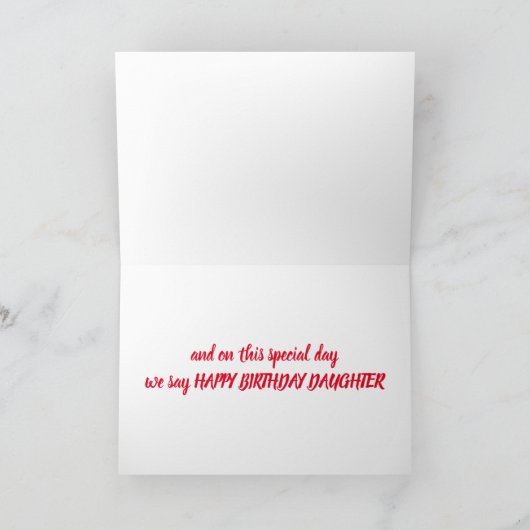 VOOR EEN HEEL SPECIALE DOCHTER OP JE VERJAARDAG KAART (Binnen)