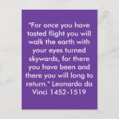 "Voor één keer heb je een proefvlucht geproefd... Briefkaart (Voorkant)