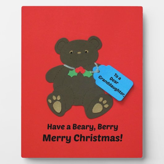 Voor een lieve kleindochter met kerstmis fotoplaat (Voorkant)