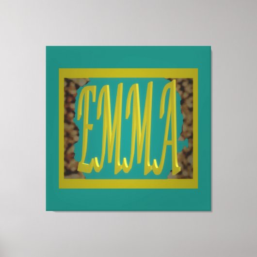 VOOR EEN MEISJE, EMMA MARINE BLUE PEBBLES GENOEMD CANVAS AFDRUK (Voorkant)