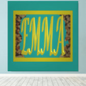 VOOR EEN MEISJE, EMMA MARINE BLUE PEBBLES GENOEMD CANVAS AFDRUK (Insitu (Houten vloer))