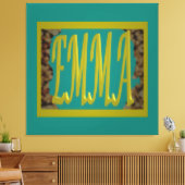 VOOR EEN MEISJE, EMMA MARINE BLUE PEBBLES GENOEMD CANVAS AFDRUK (Insitu (Woonkamer))