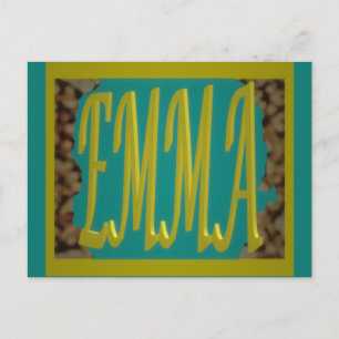 VOOR EEN MEISJE GENAAMD EMMA MARINE BLAUWE KIEZELS BRIEFKAART