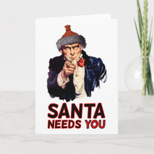 Voor een militaire VS, Happy Christmas: Funny Sant Feestdagen Kaart